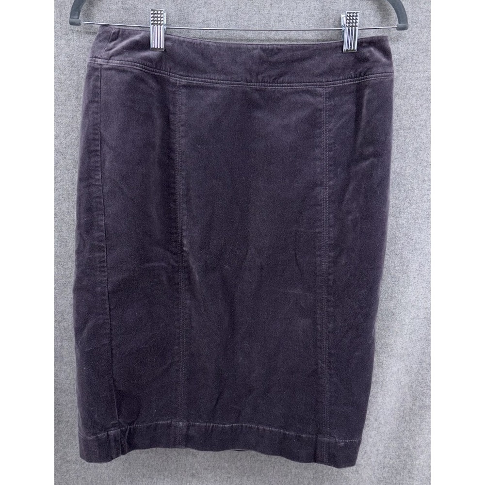 Boden Womens Velvet Pencil Skirt US 6R Lined Back Vent Gray Back Zip